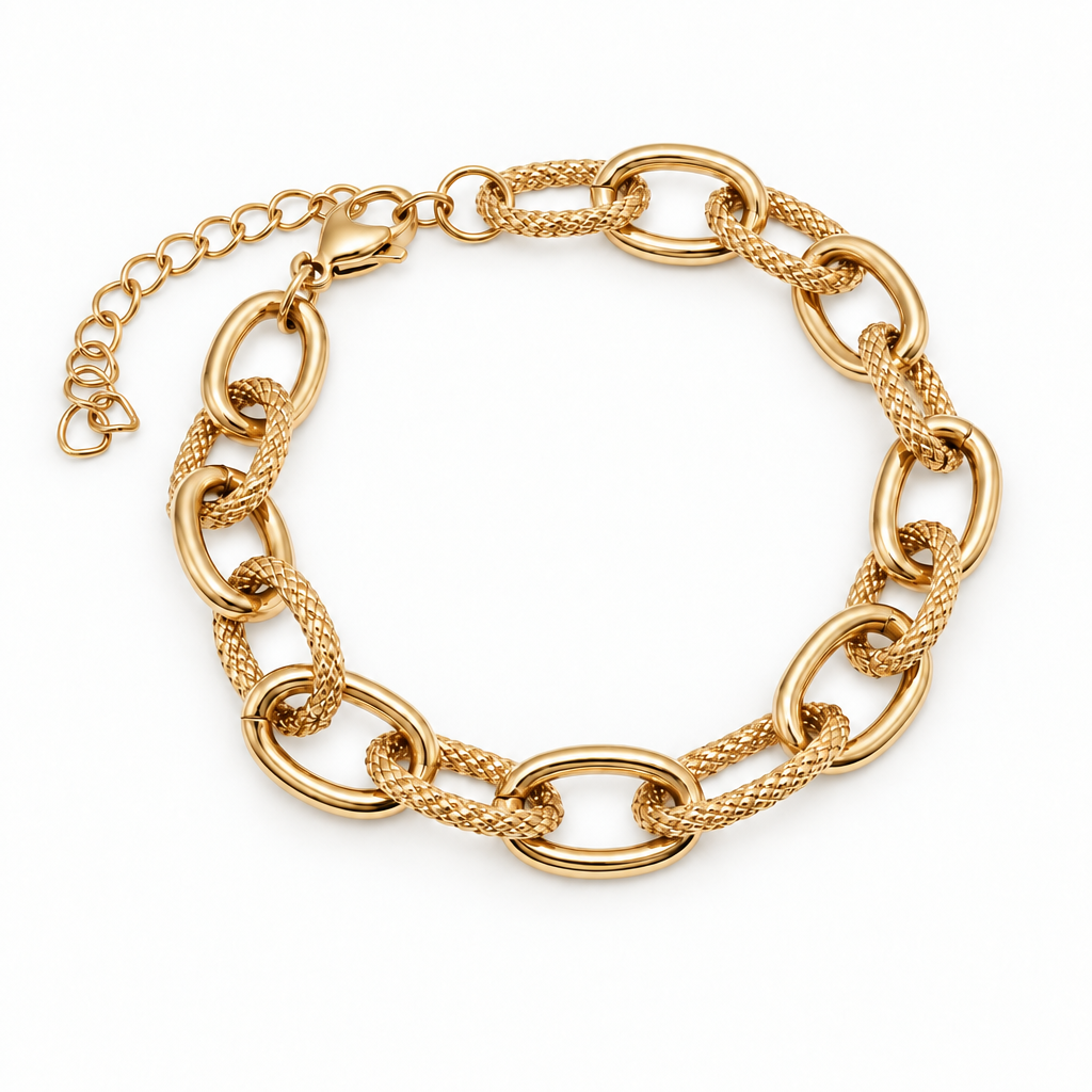 Bracelet doré en chaîne, base personnalisable pour breloques